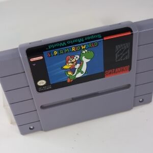 Super Nintendo Super Mario World Cartridge - With Clear Case